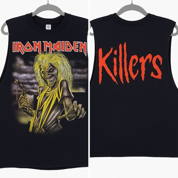 Vintage Iron Maiden Killers Tank / Cut-Out Sleeve Tee 2XL Hardcore Metal - Picture 1 of 8